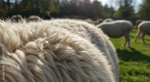 Closeup of sheep wool texture.