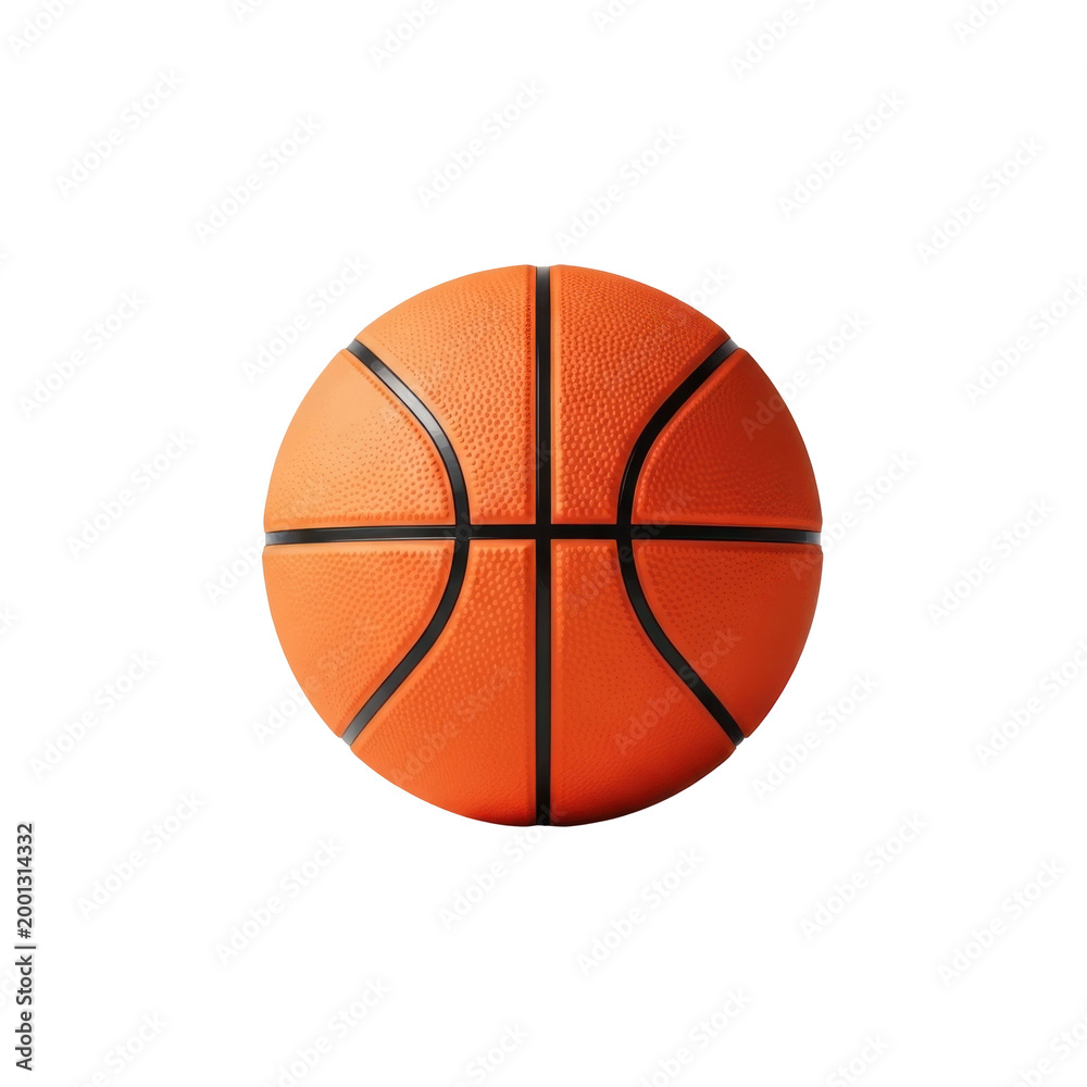 Fototapeta premium Classic orange basketball ball isolated on white background, professional sports equipment for team games and training