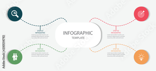 Business Infographic design template Vector with icons and 4 four options or steps. Can be used for workflow layout, diagram, annual report, web design . 