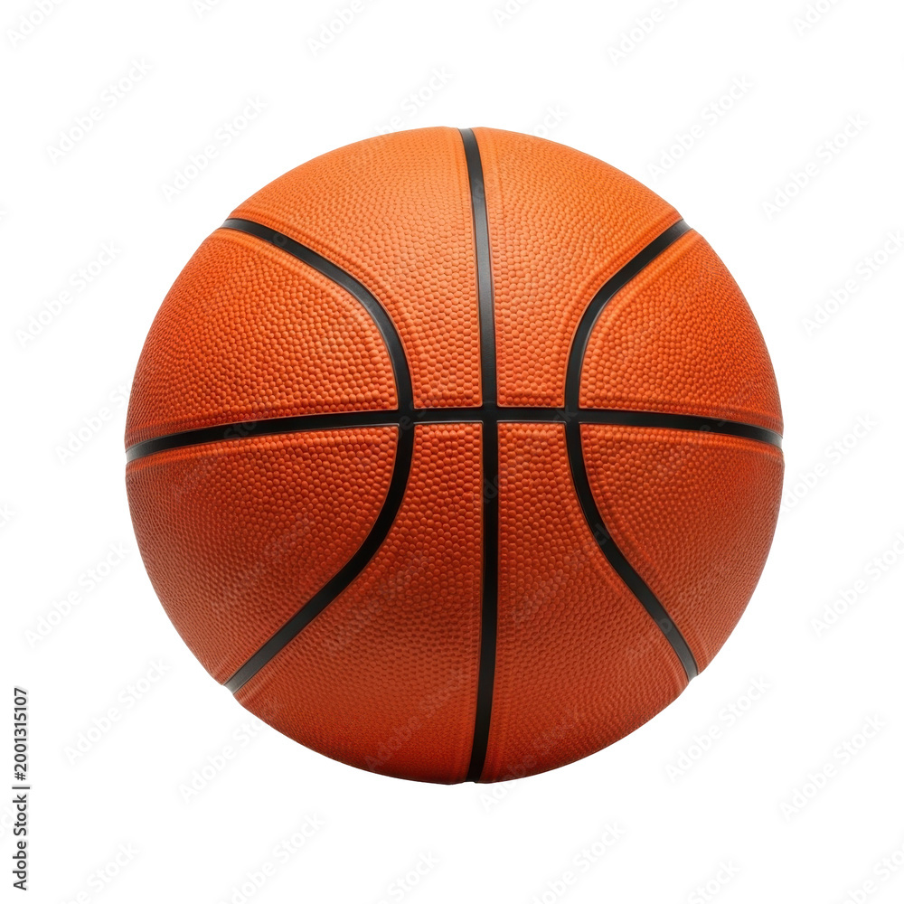 Fototapeta premium Classic Orange Basketball Ball Isolated on Plain White Background