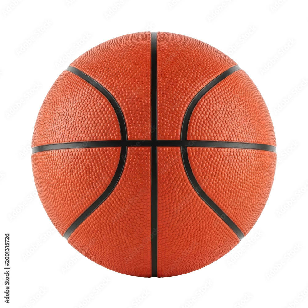Fototapeta premium Classic Orange Basketball Isolated on White Background - Professional Sports Equipment