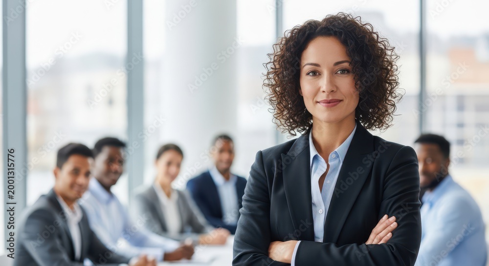 Fototapeta premium Confident professional woman leading a business meeting