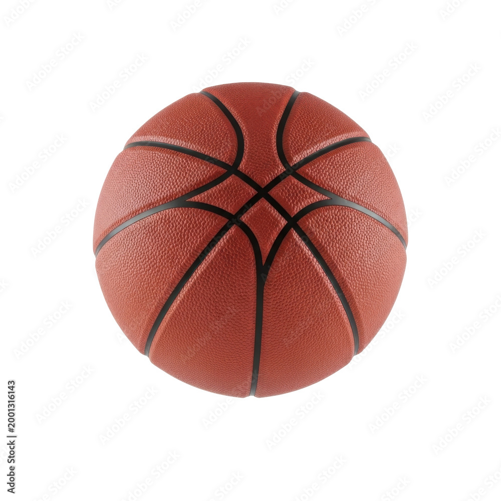 Fototapeta premium Classic orange basketball with pebbled texture isolated on white background