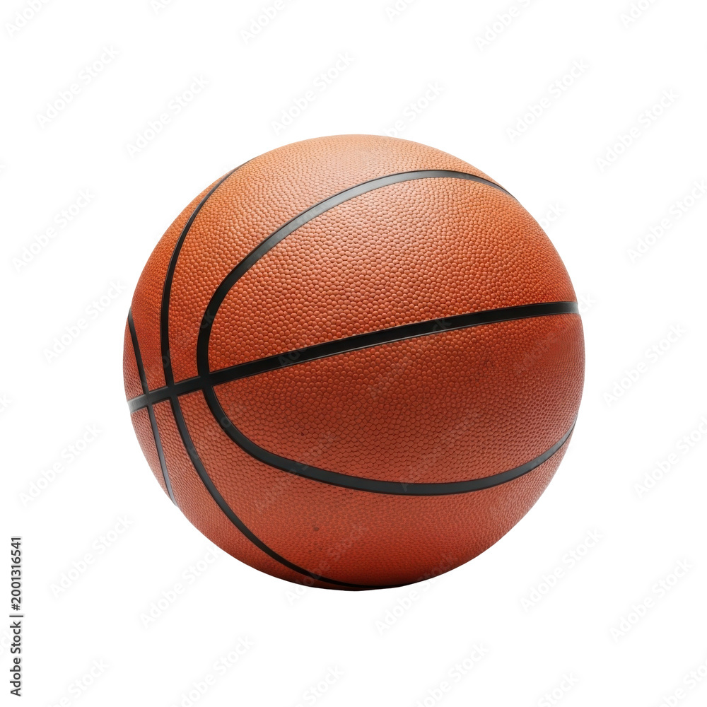 Obraz premium Classic Orange Basketball Ball Isolated on a Plain White Background