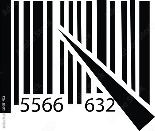 Close-Up of Damaged Barcode with Torn Corner
