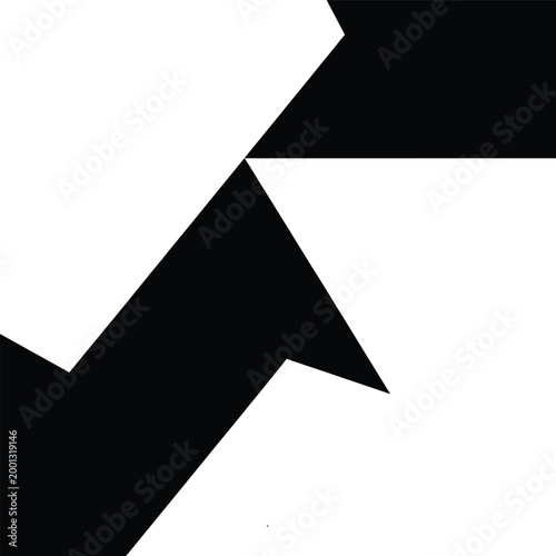 Black Arrow Breaking Through White Background