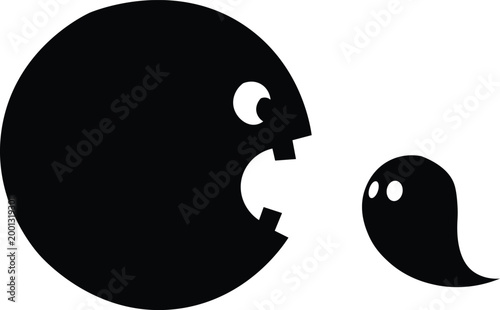 Black and White Minimalist Abstract Face Silhouettes