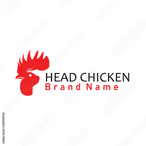 Minimalist rooster icon with strong silhouette and modern identity