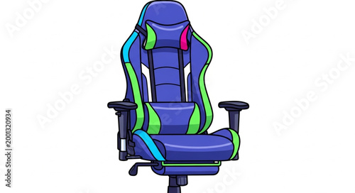 Ergonomic Gaming Chair with Adjustable Features and Vibrant Color Accents.