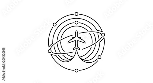 Air travel around the world concept.