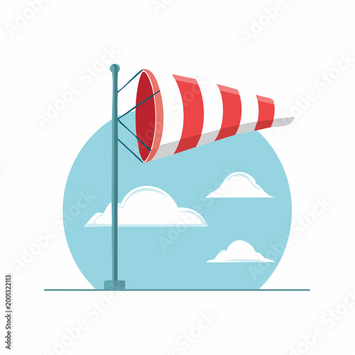Wind Sock Indicating Wind Direction and Speed
