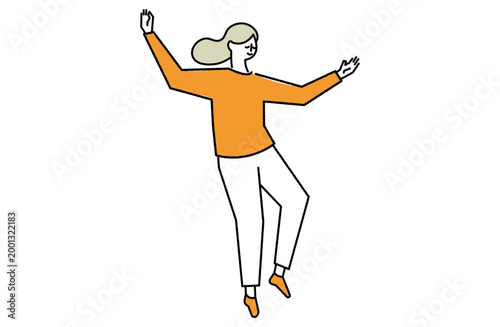 機嫌よく踊る女性
