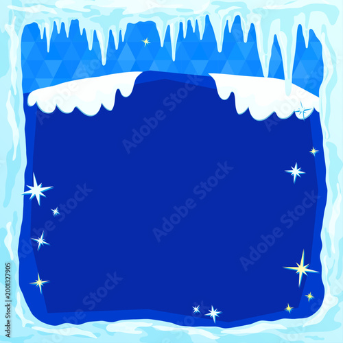 つららと冷たい氷のひんやりグッズテンプレート1_文字なし_正方形