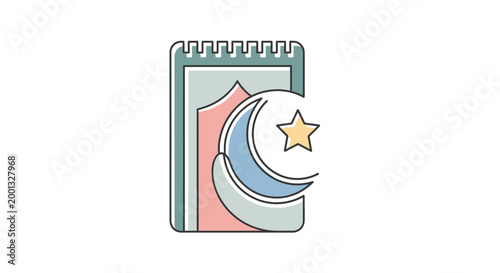 Islamic Calendar Moon Star Symbol.