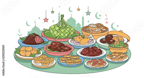 Variety of traditional middle eastern foods.