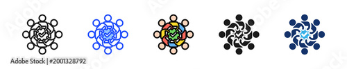 Team Approval Icon Collection With Multiple Styles