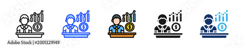 Investment Advisor Icon Collection With Multiple Styles