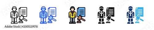 Business Law Advisor Icon Collection With Multiple Styles