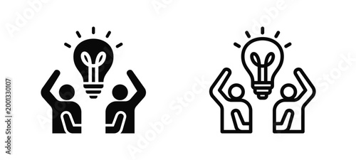 Schilderij op canvas Proactive Mindset Simple and clear vector icon multi style outline and glyph