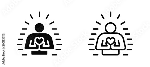 Humility Mindset Simple and clear vector icon multi style outline and glyph