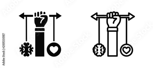 Emotional Stability Simple and clear vector icon multi style outline and glyph