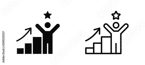 Personal Growth Journey Simple and clear vector icon multi style outline and glyph
