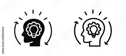 Innovation Mindset Simple and clear vector icon multi style outline and glyph