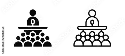 Public Speaking Skills Simple and clear vector icon multi style outline and glyph