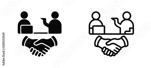 Negotiation Skills Simple and clear vector icon multi style outline and glyph