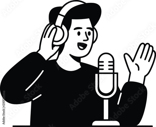 man with microphone