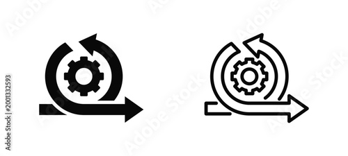 Iterative Development Simple and clear vector icon multi style outline and glyph
