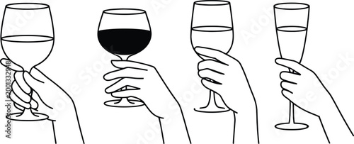 vector illustration of a glass of champagne