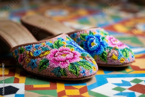 Handmade Peranakan beaded shoes Kasut Manek 