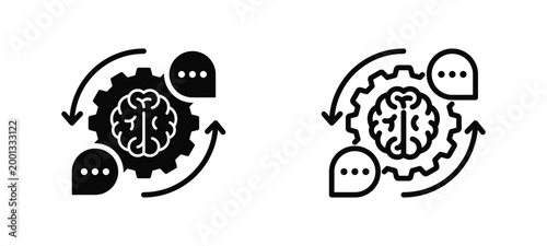 Foto Computational Linguistics Simple and clear vector icon multi style outline and g