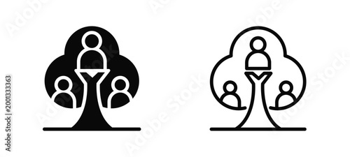 Community Services Simple and clear vector icon multi style outline and glyph