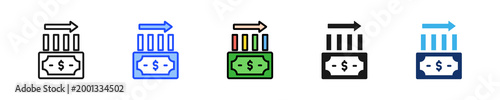 Salary Stagnation Icon Collection With Multiple Styles