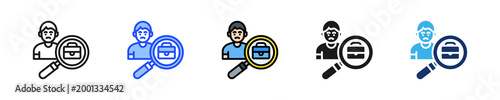 Job Search Struggle Icon Collection With Multiple Styles