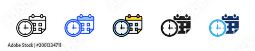 Time Management Clash Icon Collection With Multiple Styles