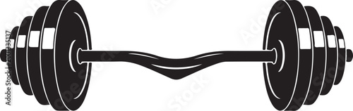 Black dumbbell, weightlifting equipment, fitness icon, gym symbol, exercise tool