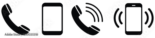 Ringing phone icon set vector illustration