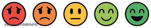 Customer rating emoji icon, consumer satisfaction level concept vector illustration