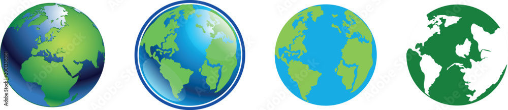 Obraz premium vector illustration of an earth, earth variation, green earth, earth