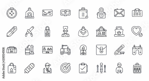 Collection of various business icons.