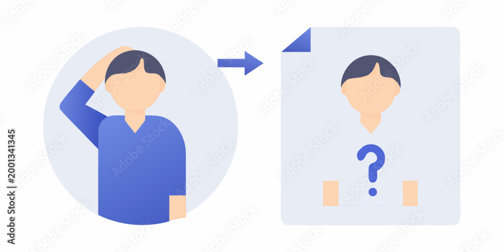 Fototapeta premium person thinking about problem solving with question mark