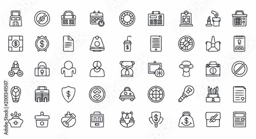 Business icons for finance and commerce.
