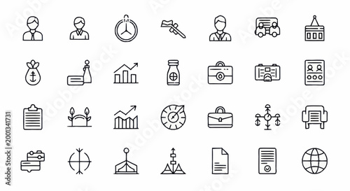 Business icons for corporate concepts.