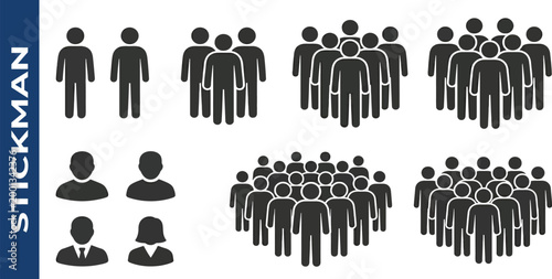Vector illustration of a business people team and diverse group of men and women icons representing a leadership concept for company success and teamwork
