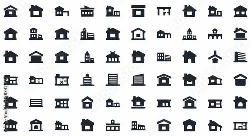 Collection of various house icons.