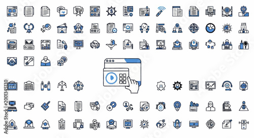 Foto Collection of various small icons.