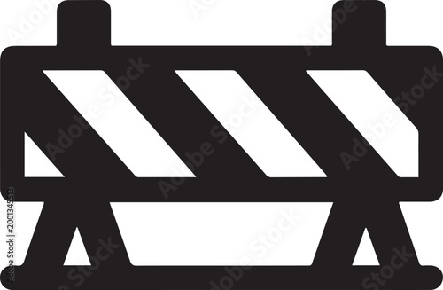 road barrier icon. Element of firefighter shop for advertising signs, mobile concept and web apps. logo Vector Black silhouettes